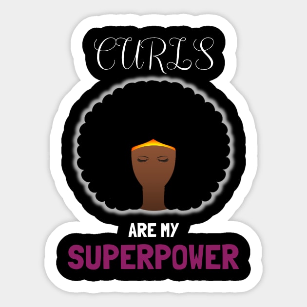 Curls Are My Superpower Sticker by Pro Melanin Brand